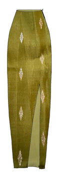 Green slit skirt